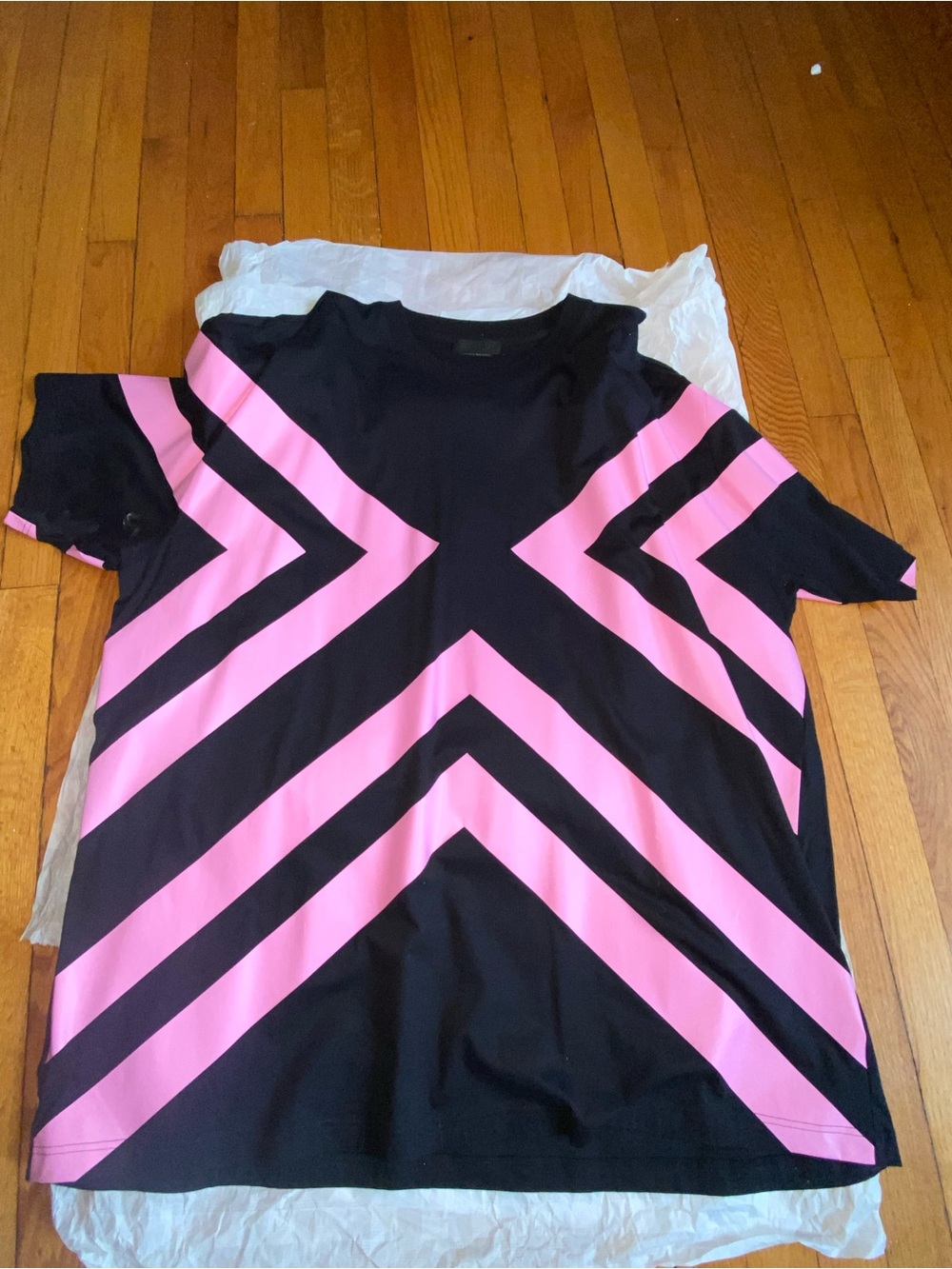 Prada oversized short sleeve t shirt triangle logo Sz XXL